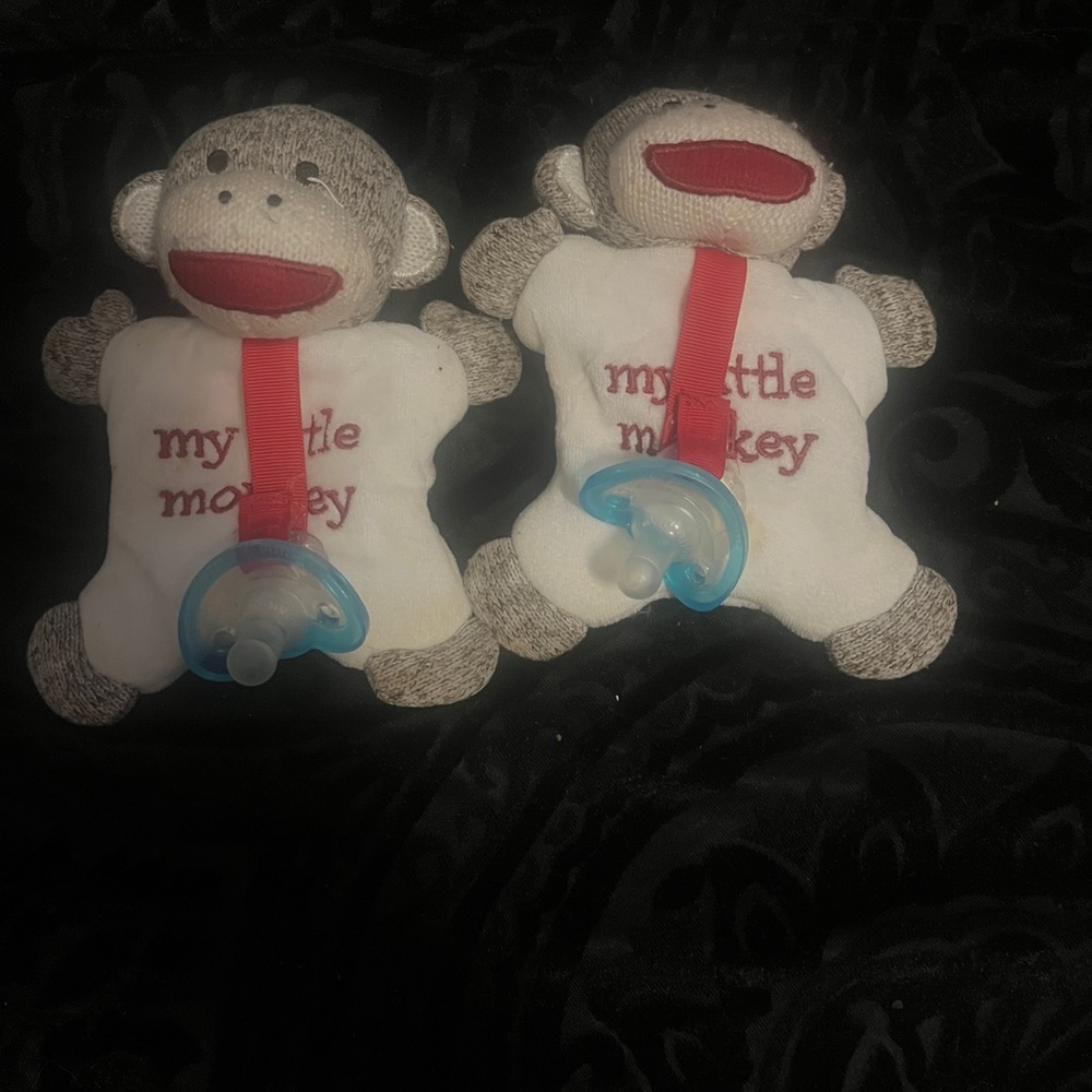 Plush Monkey Pacifier Holders